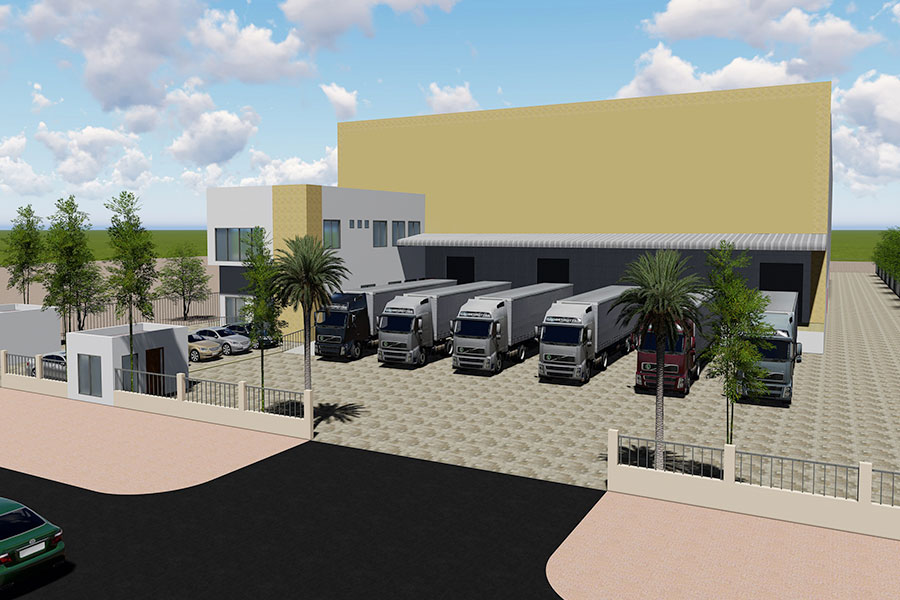 Construction of Proposed G + M Warehouse
